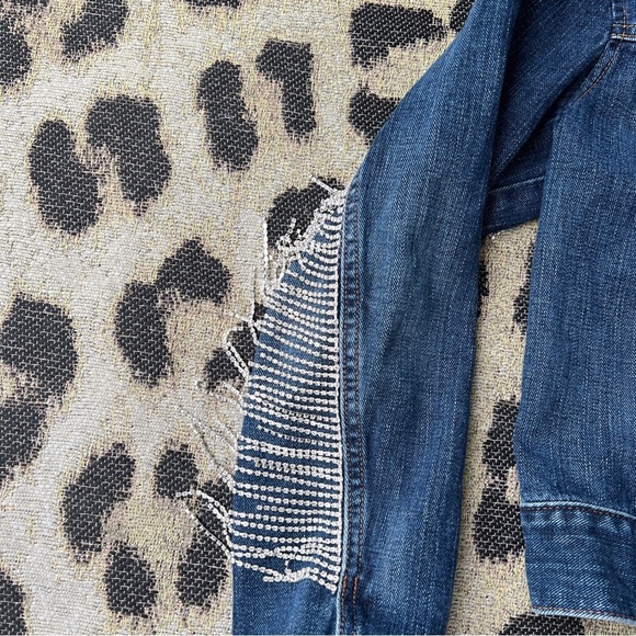 Upcycled Rhinestone Fringe Denim Jacket - Picture 9 of 11